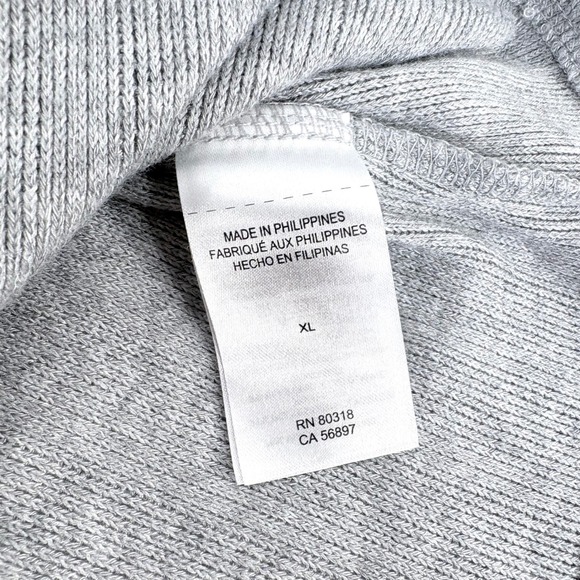 Lucky Brand Gray Ribbed Square Neck Button Front Long Sleeve Cropped Sweater XL - Picture 7 of 8